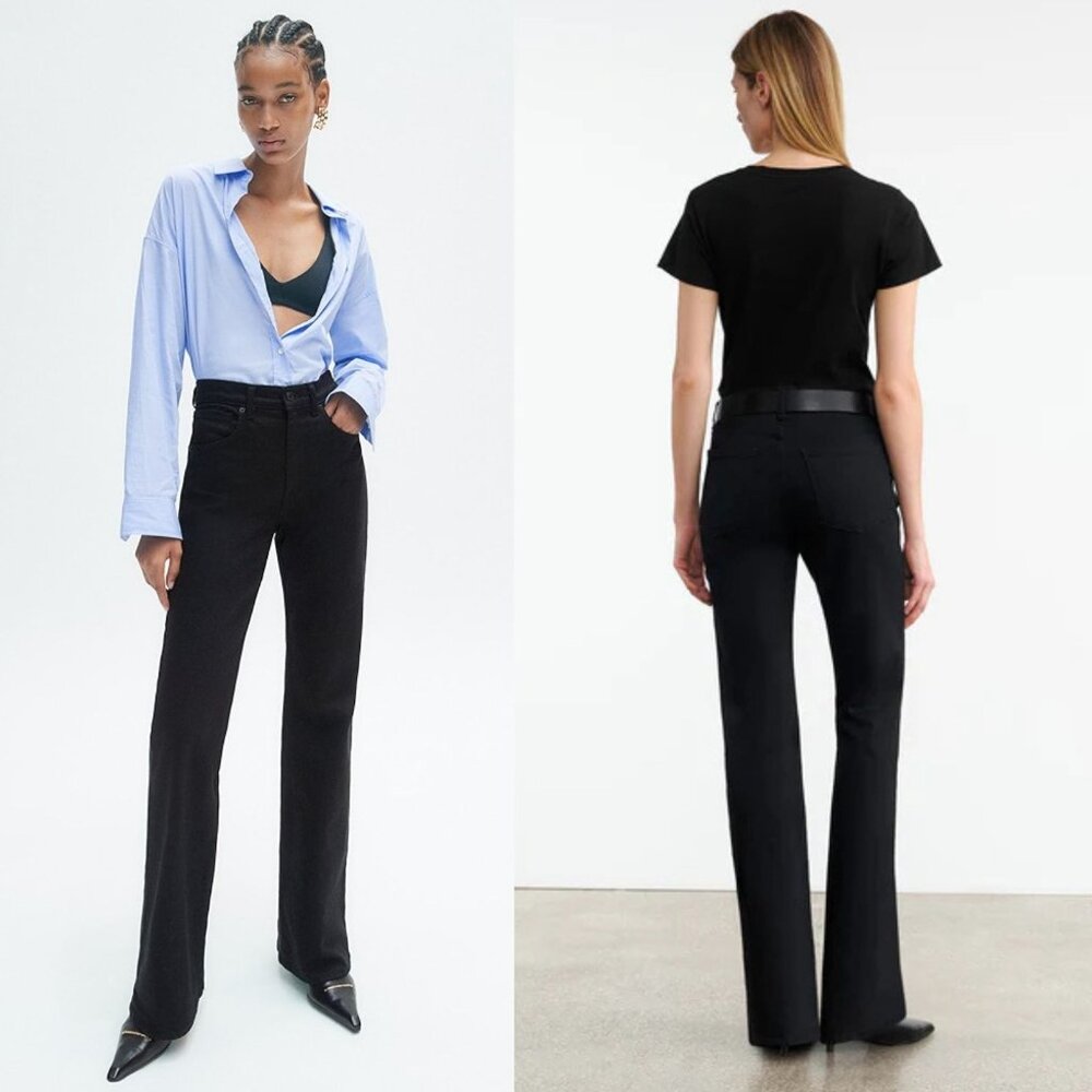 Nili Lotan Celia Distressed Black Bootcut Stretch‎ Denim Jeans Size 25 - Picture 15 of 15